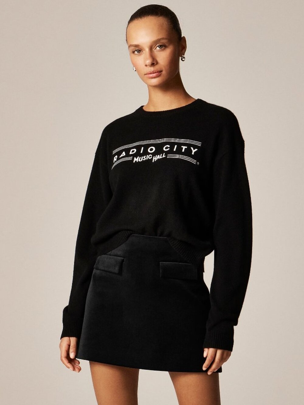 Radio City Music Hall X J.Crew Perfect Cashmere Crewneck Sweater, Size XXS